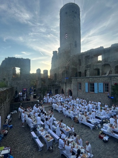 Panoramablick in der Dämmerung